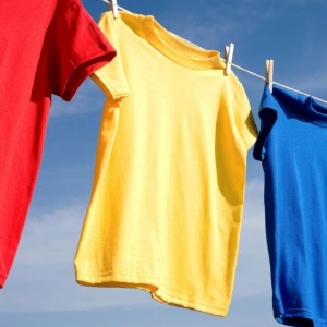 T-shirts on washing line